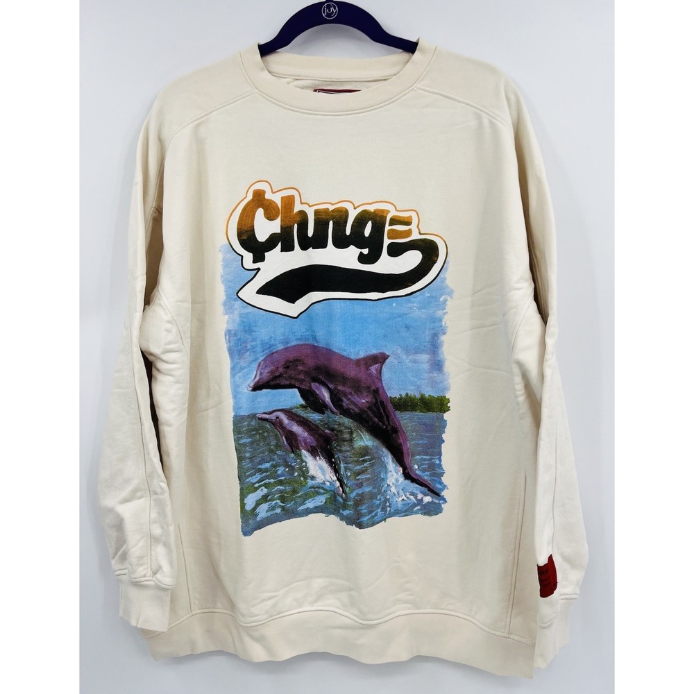 CHNGE Oversized Crewneck Sweatshirt Size Small Dolphins Organic Cotton